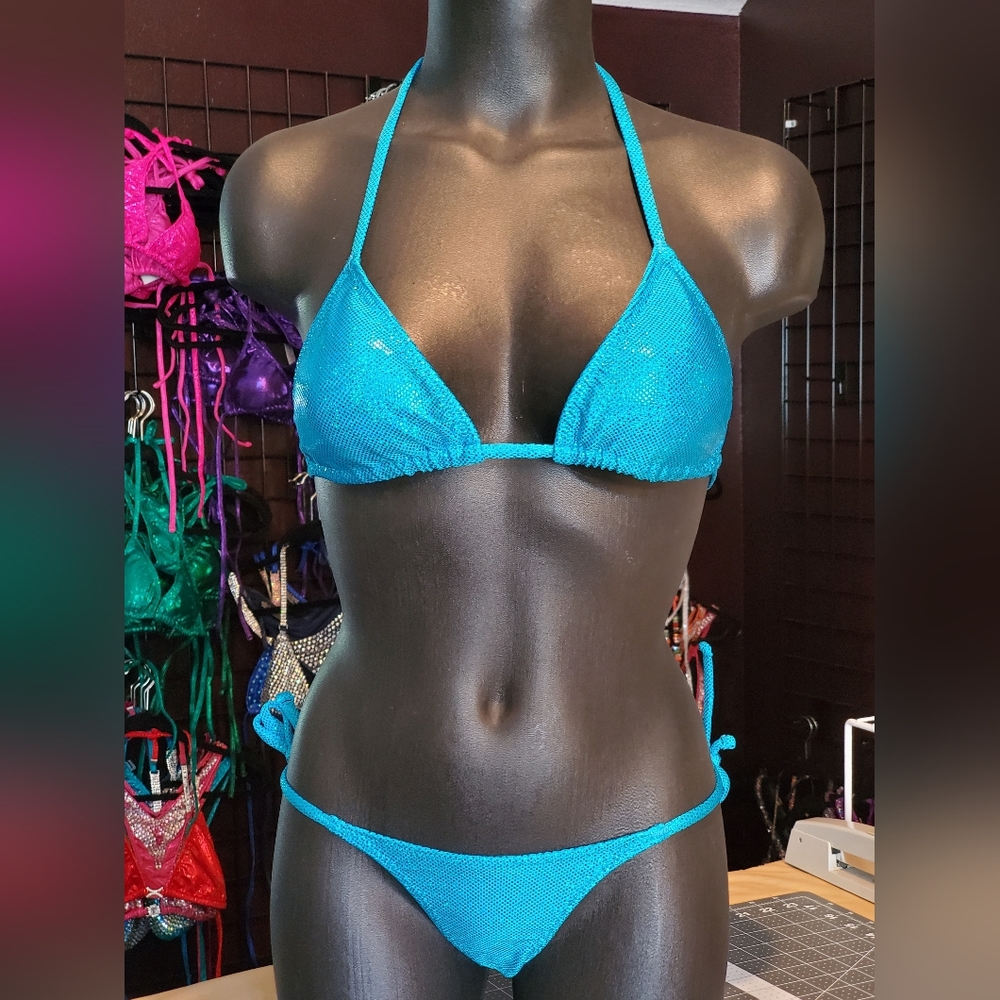 Turquoise Bikini D cup (competition, posing practice, photo shoot)
